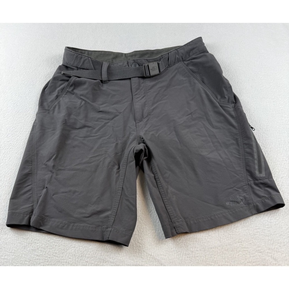 The North Face Belted Shorts Mens 32 Gray Hiking Outdoors Performance Nylon